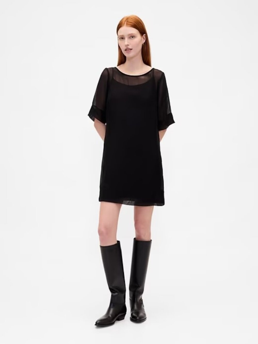 Gap Sheer Organza Mini Shift Dress